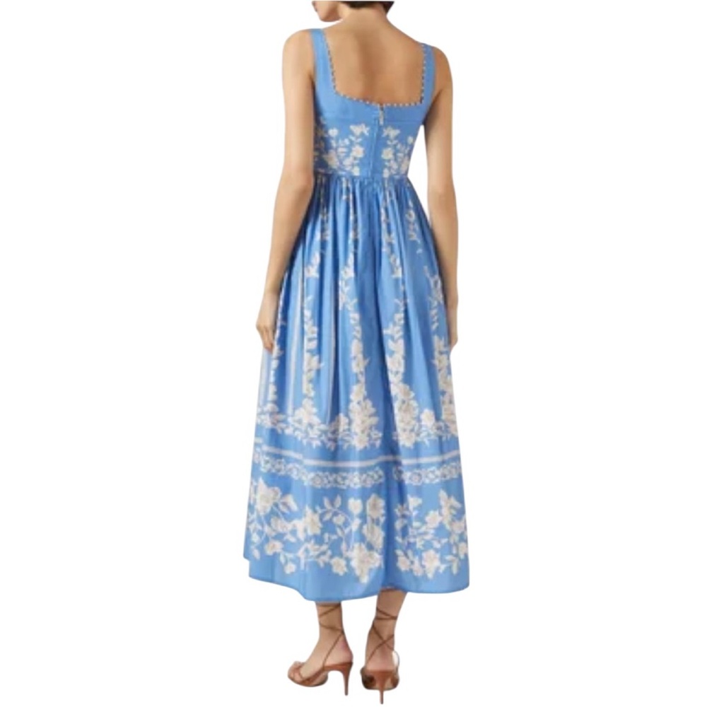 NEW AGUA x AGUA BENDITA Barbara Madera Midi Dress. Blue. XS. NWT - Picture 5 of 11